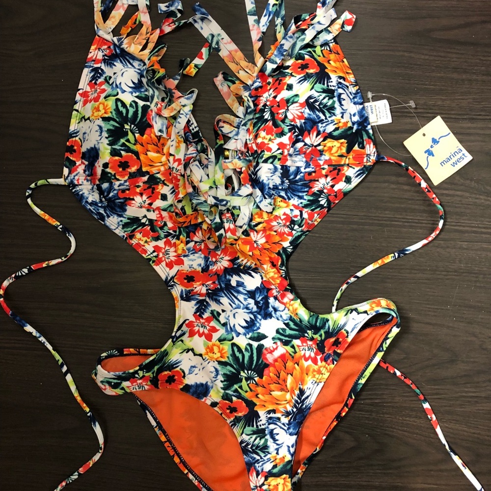 Floral bathing suit